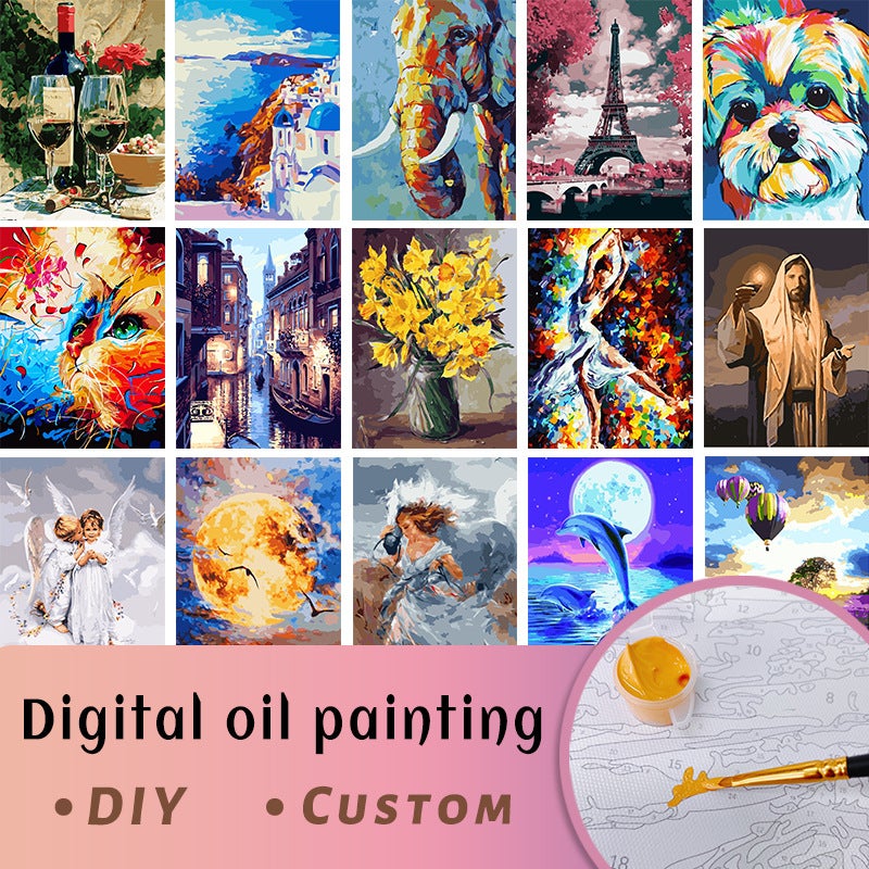Digital Oil Painting Diy40 * 50 Cartoon Animation Abstract Painting Hand-Painted Fill Batch Of Oil Painting Simple - Image 2
